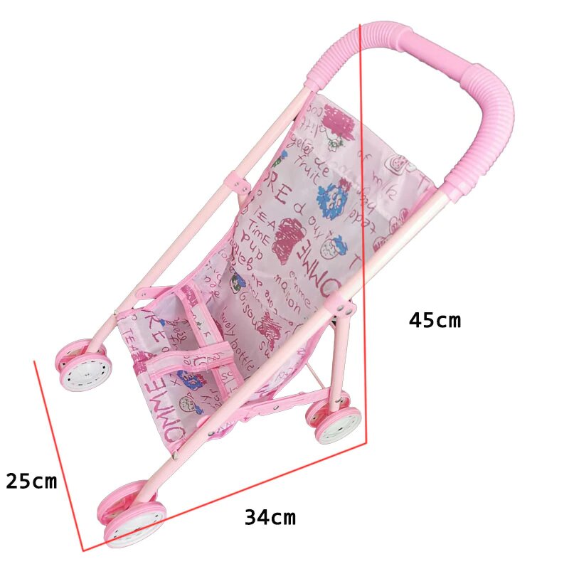 Reborn Baby Kinderwagen rosa Schriftzüge